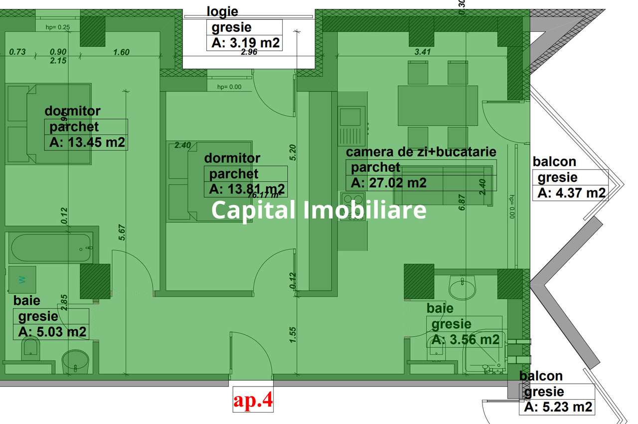 Apartament de vanzare, 3 camere, 83.73mpc, etaj 1, comision 0% - Imagine principală: 2/8