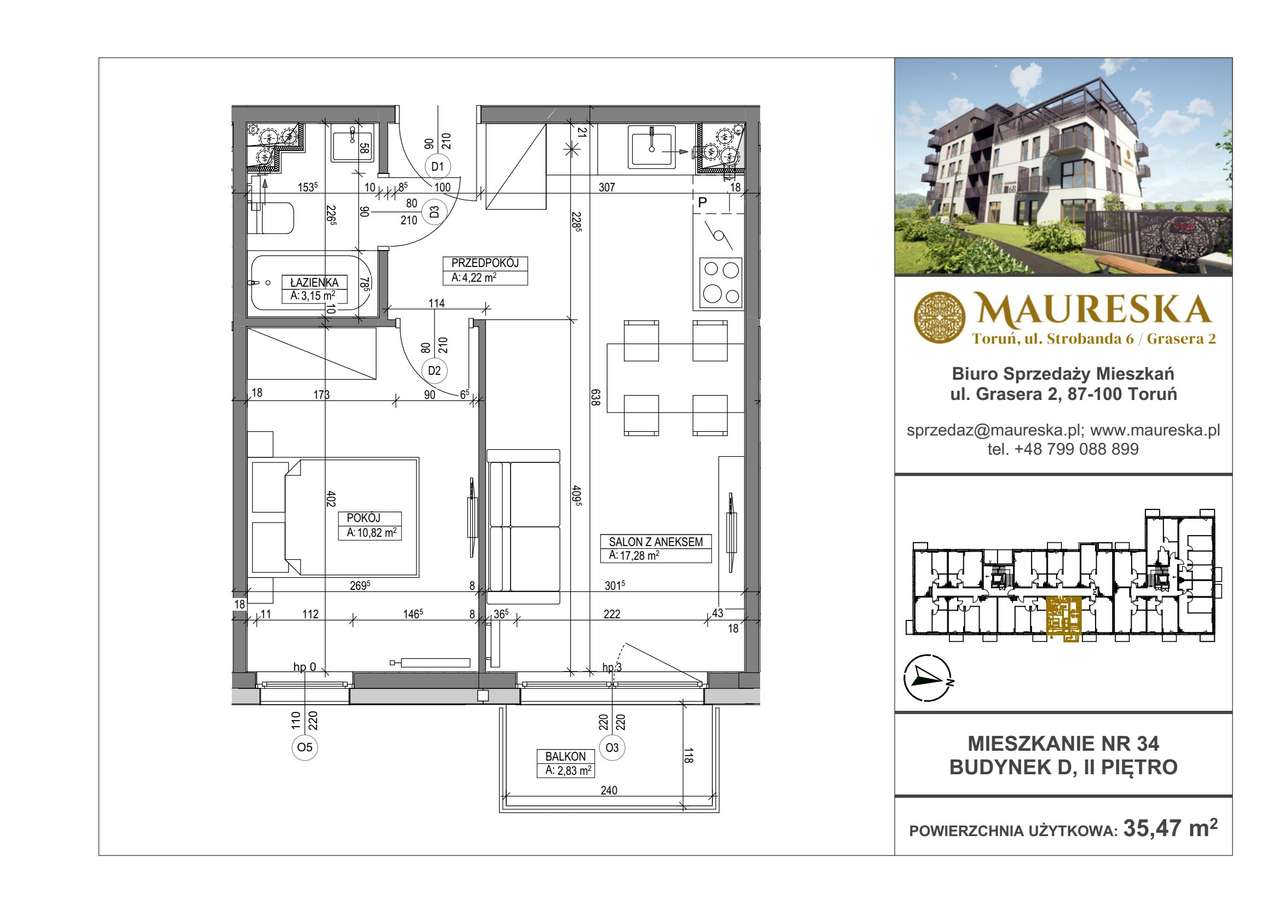 Osiedle Maureska | mieszkanie 2-pok. | D.34 - Pełny obrazek: 2/7