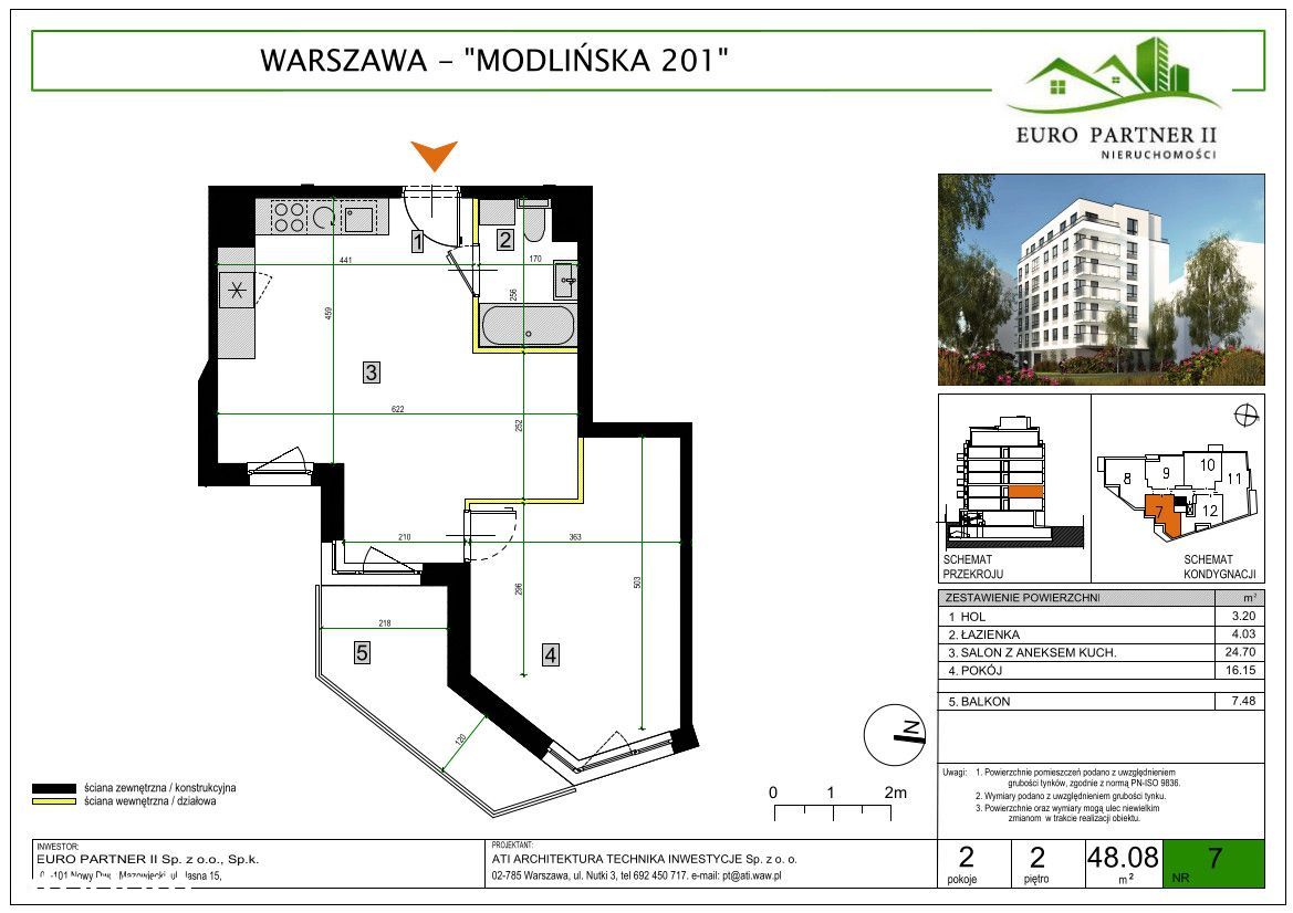 Dwupokojowe Mieszkanie Modlińska 201 | M7