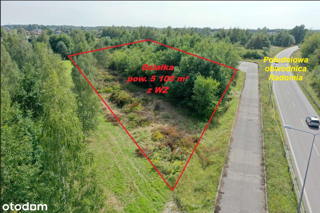 Działka  inwestycyjna  pow. 5 105 m², Radom ul. Fundowicza-1