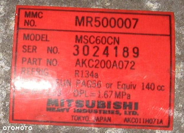 sprężarka klimatyzacji SPACE STAR CARISMA 1.6 MR500007 kompresor MITSUBISHI - 4