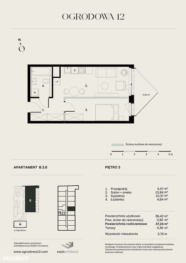 Ogrodowa 12 | apartament B/3/8 | rezerwacja - Pełny obrazek: 2/11