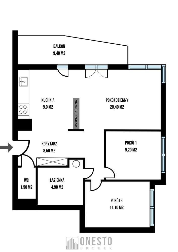 3 pokoje 65m2| Balkon| Miejsce postojowe w garażu| ul. Północna Lublin-10