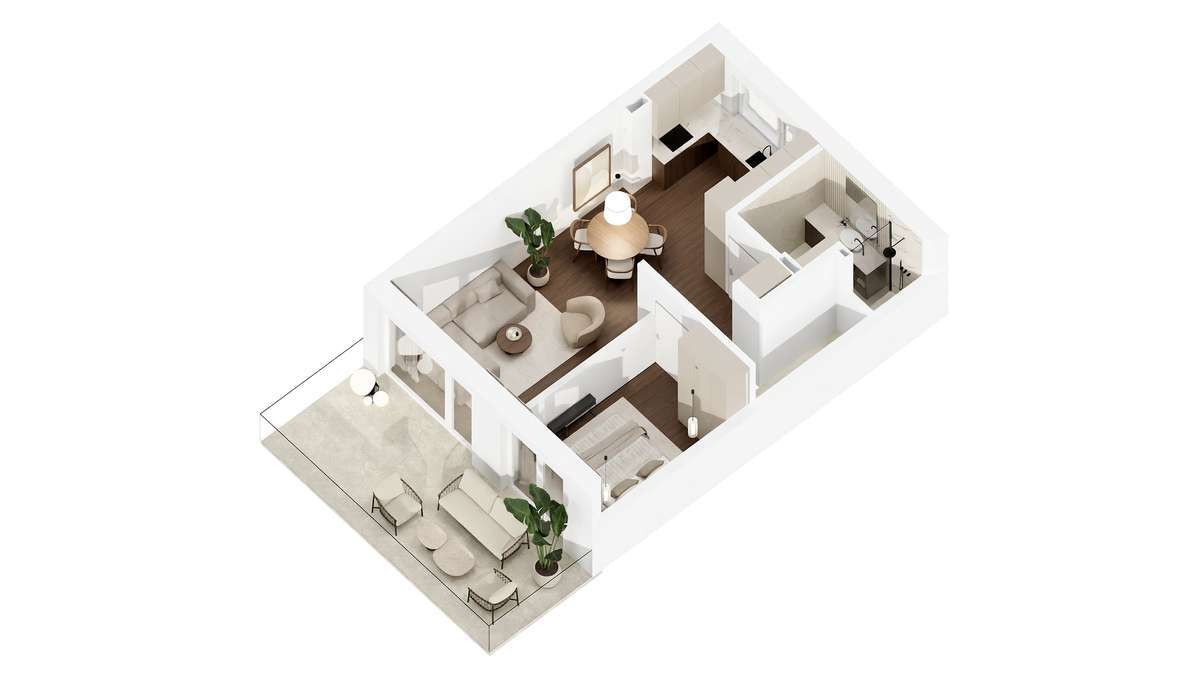 Osiedle przy ul. Bielasa | 2 pokoje z dużym balkonem | 45,48m2 - Pełny obrazek: 3/13