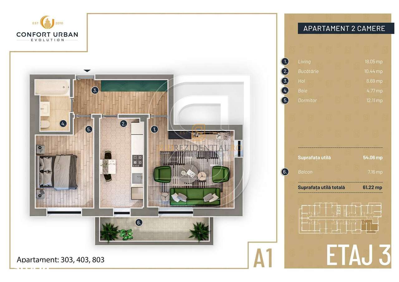 Promotie!Apartament 2 camere, decomandat, finisat premium,Zona Pucheni - Imagine principală: 5/20