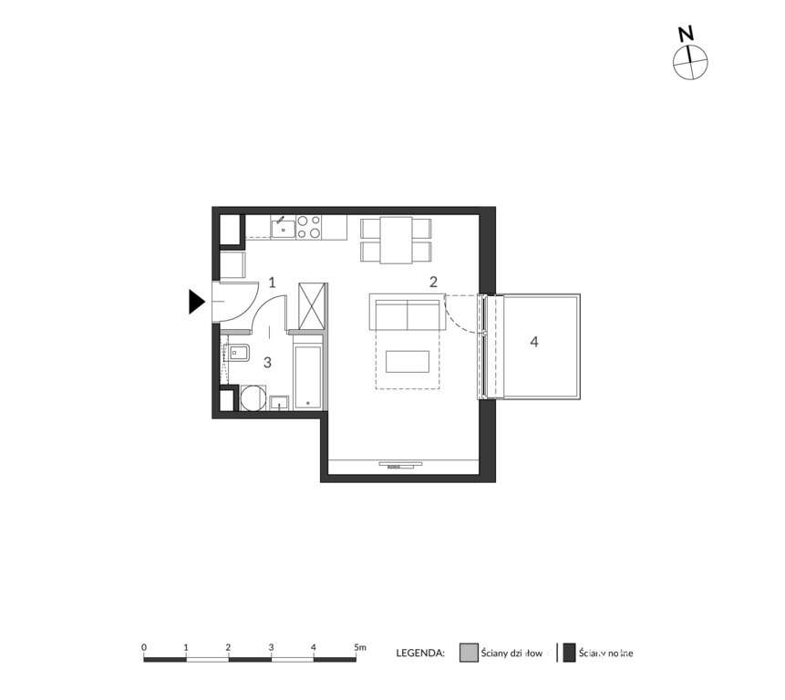 Kawalerka z balkonem | 32 m² | NOHO-1