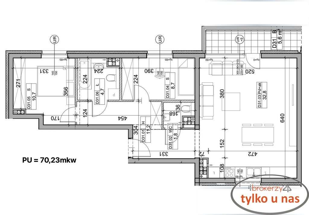 3 pokoje Grunwald / parking , blisko las-19