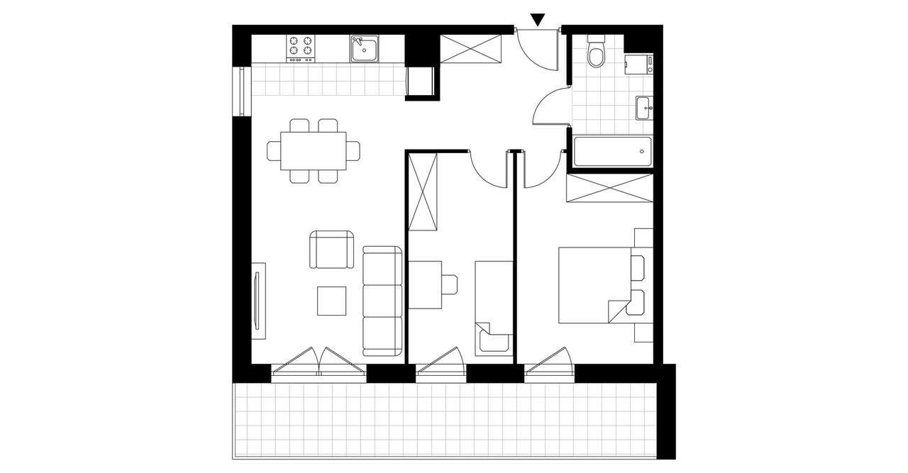 3-pokojowe mieszkanie 57m2 + balkon Bezpośrednio - Pełny obrazek: 3/8