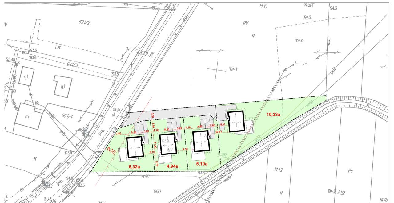 Działka budowlana WZ na 4 domy – 2900 m² | Ropczyce, Ostrów-3