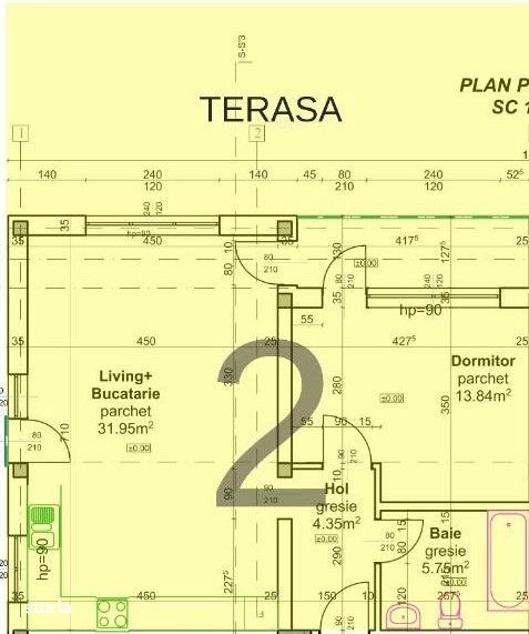 Apartament 2 camere + terasa 20mp zona Selimbar