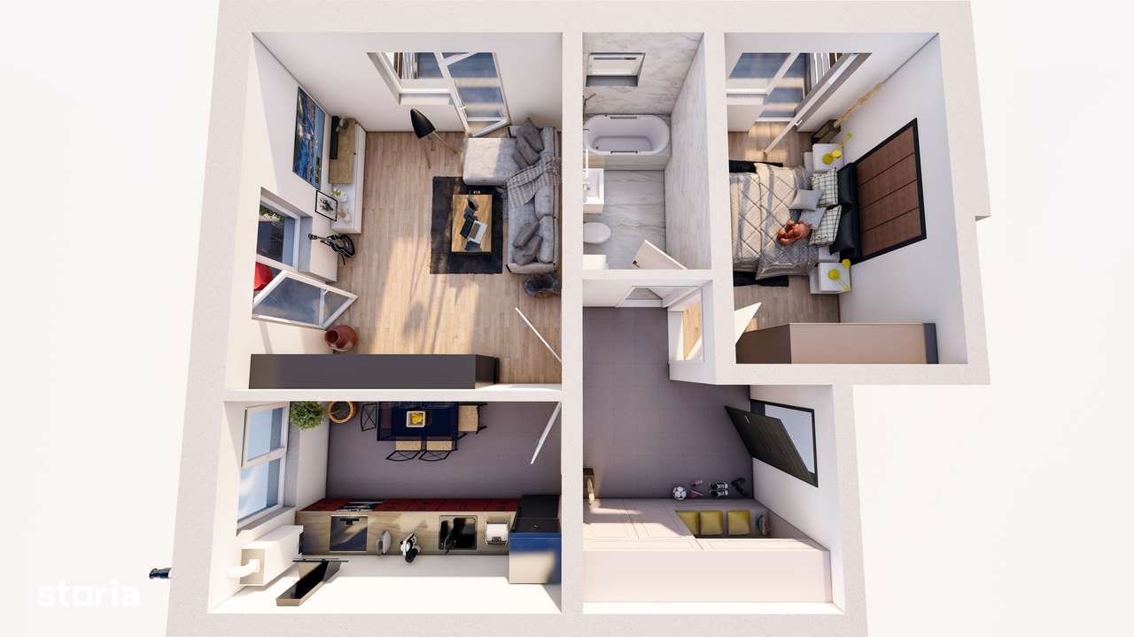 Apartament 2 camere, 56 mp, Decomandat, etaj 2, Subcetate City 2.-8