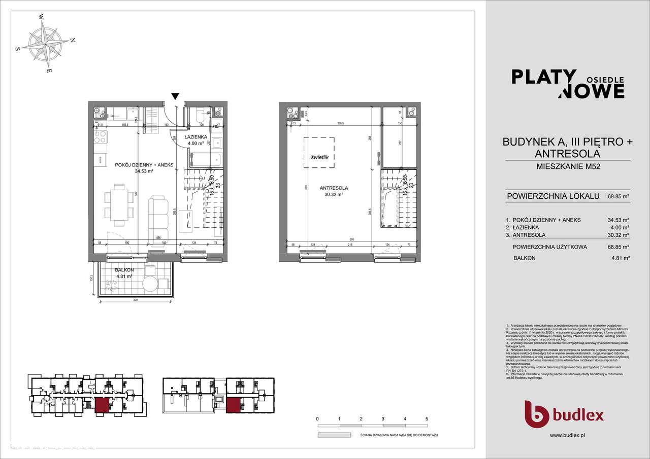 1-pokojowe mieszkanie 68m2 + balkon - Pełny obrazek: 2/7