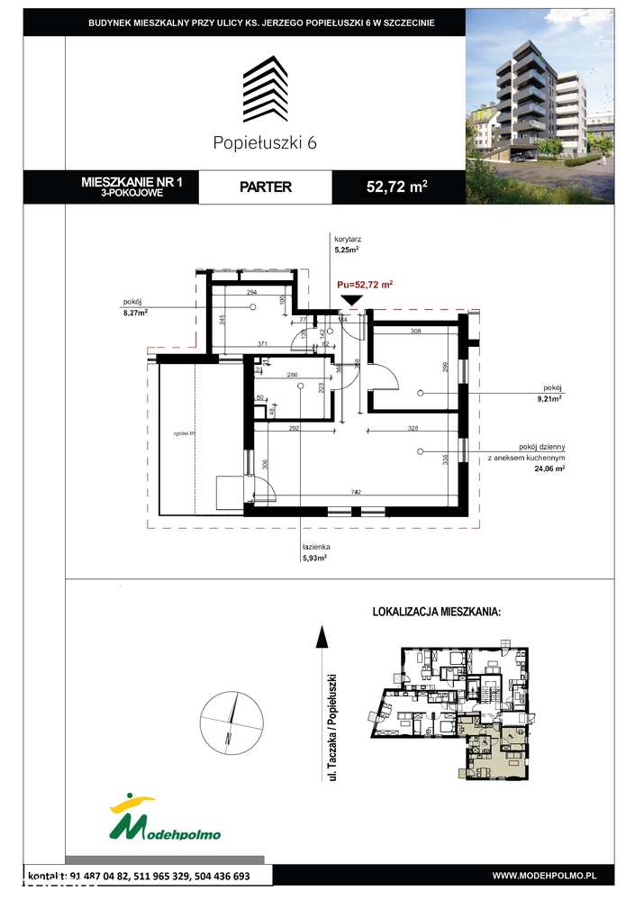 Popiełuszki 6- mieszkanie nr 1 - Pełny obrazek: 2/11