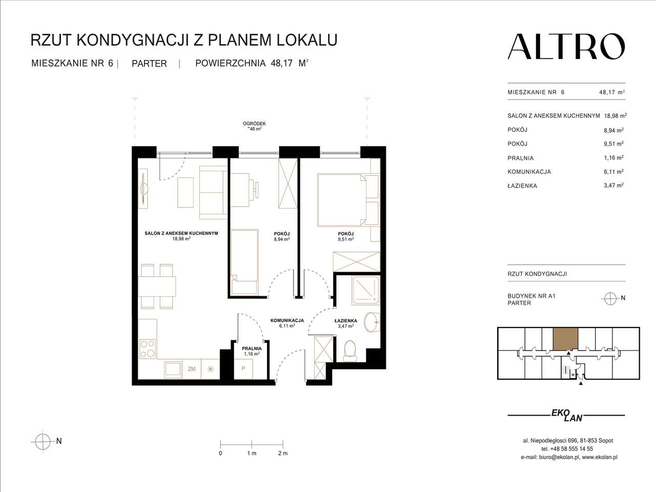 Altro | mieszkanie 3-pok. z ogródkiem | A1/6 - Pełny obrazek: 2/7