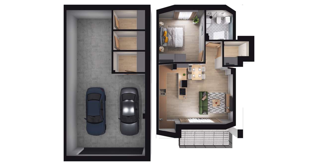 2-pokojowe mieszkanie 44m2 + balkon Bezpośrednio - Pełny obrazek: 2/8