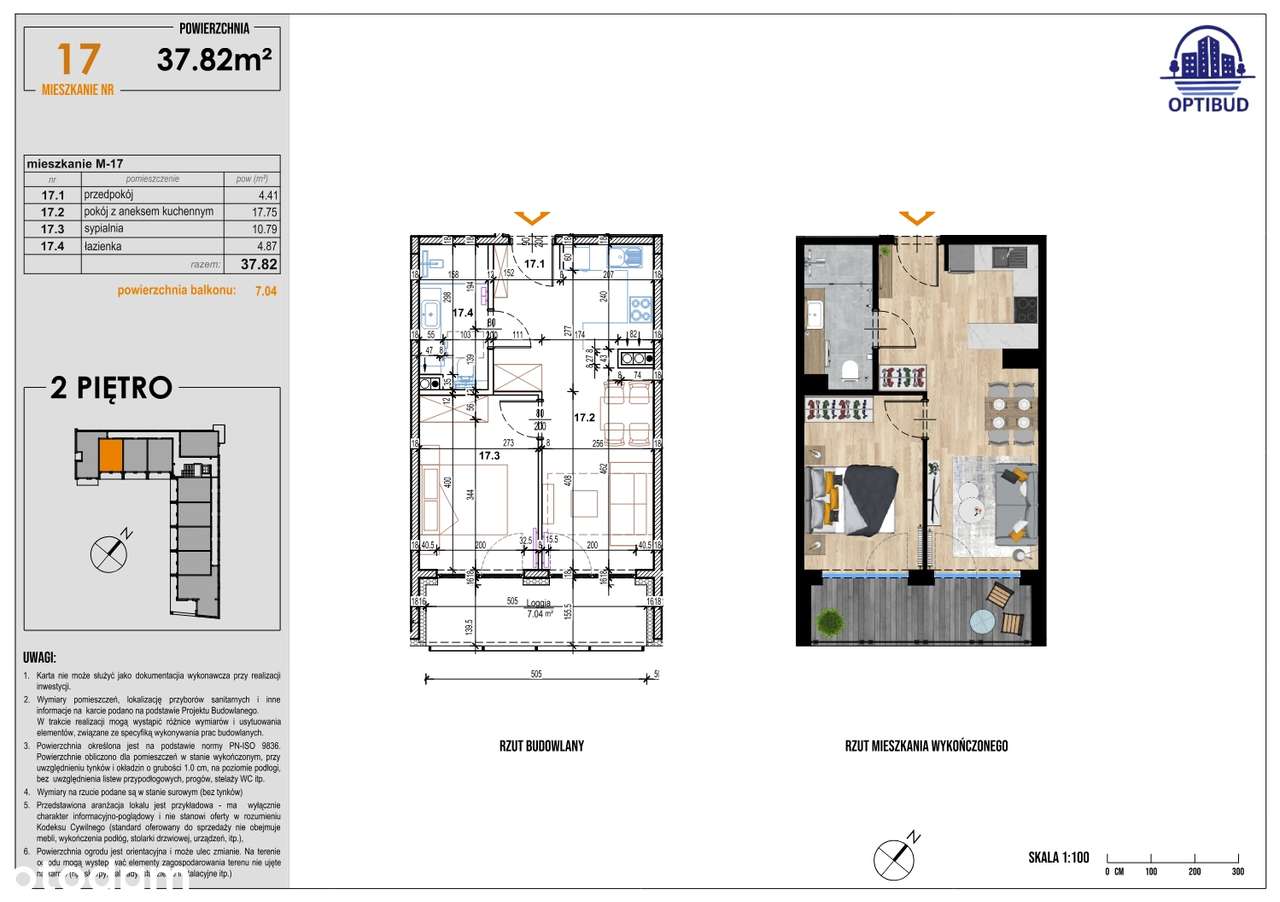 Słoneczne Tarasy - mieszkanie nr 17 (drugie piętro) - Pełny obrazek: 2/9