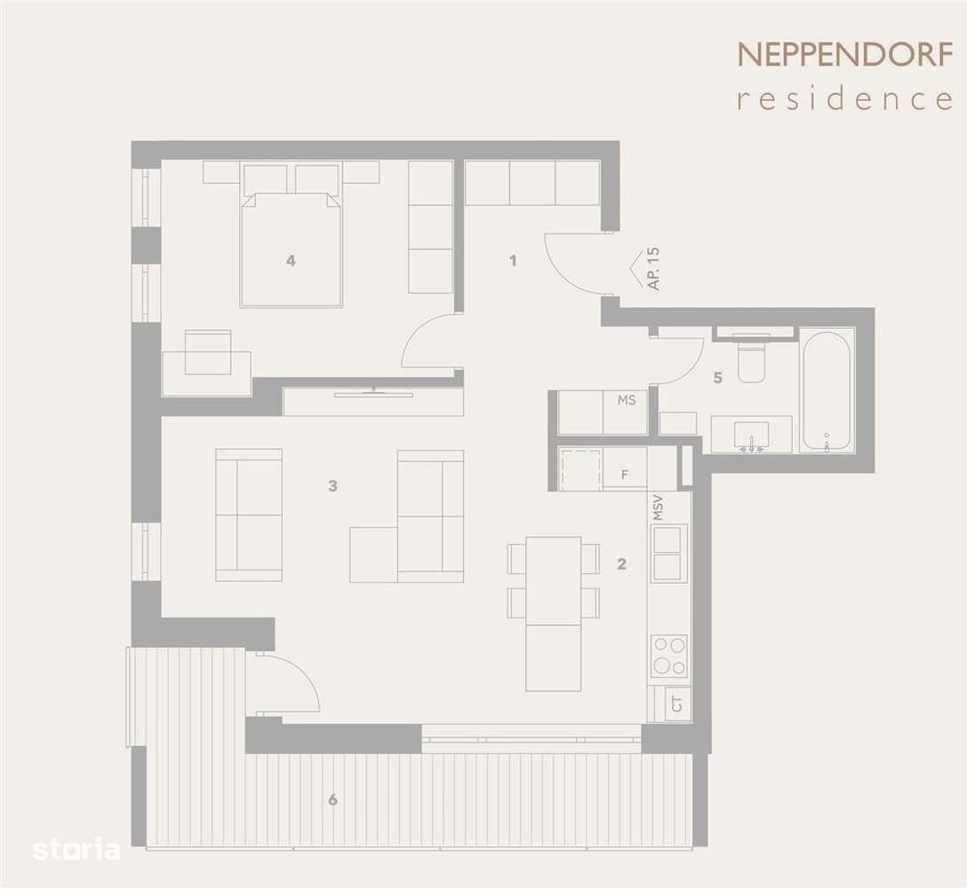 Apartament 2 camere si balcon - bloc nou cu lift - incalz. pardoseala - Imagine principală: 3/5