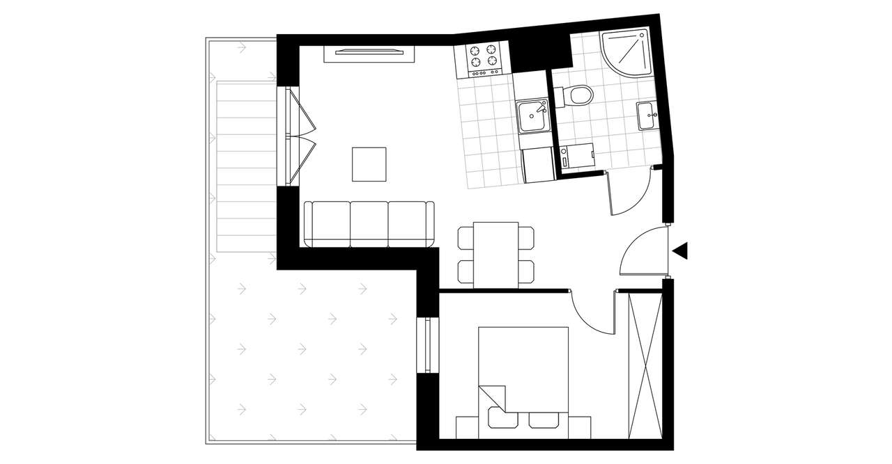 2-pokojowe mieszkanie 36m2 + ogródek Bezpośrednio - Pełny obrazek: 3/6