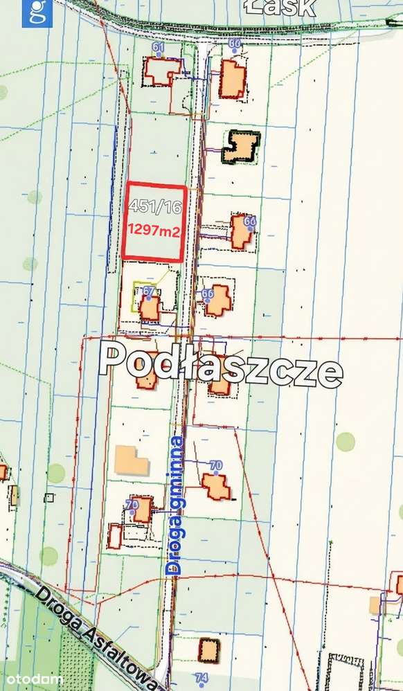 Działka budowlana Łask-Podłaszcze z WZ 1297m2 - Pełny obrazek: 3/3
