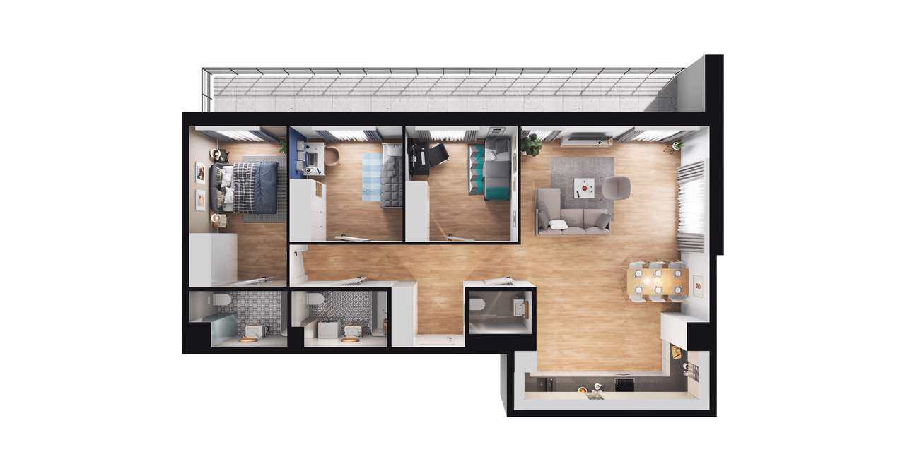 4-pokojowe mieszkanie 99m2 + loggia Bez Prowizji - Pełny obrazek: 2/8
