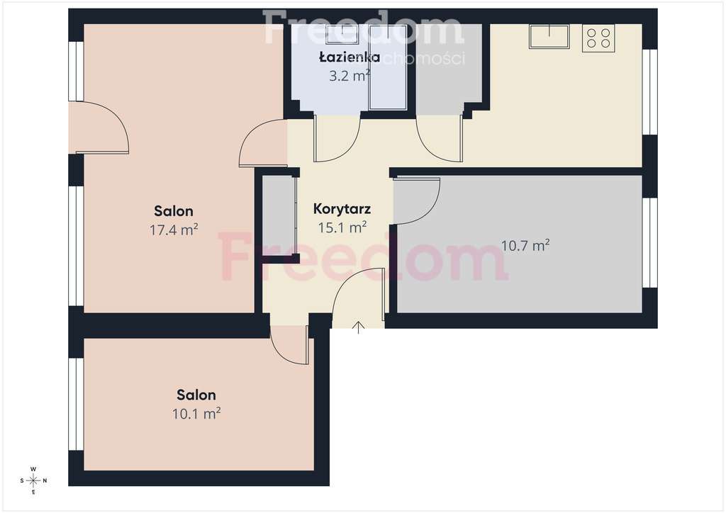 Rozkładowe 3 pokoje przy ul. Herberta - Pełny obrazek: 5/13