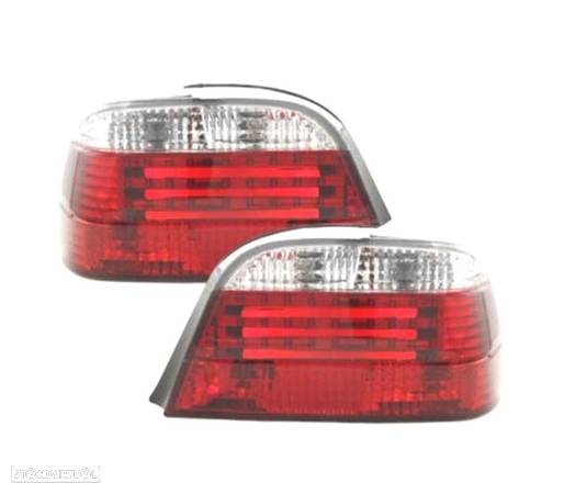 FAROLINS TRASEIROS LED PARA BMW E38 94-01 VERMELHO BRANCO - 1