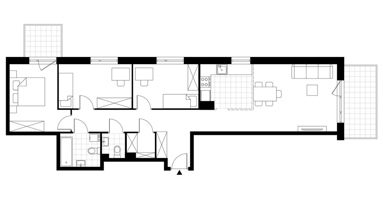 4-pokojowe mieszkanie 79m2 + 2 balkony - Pełny obrazek: 2/8