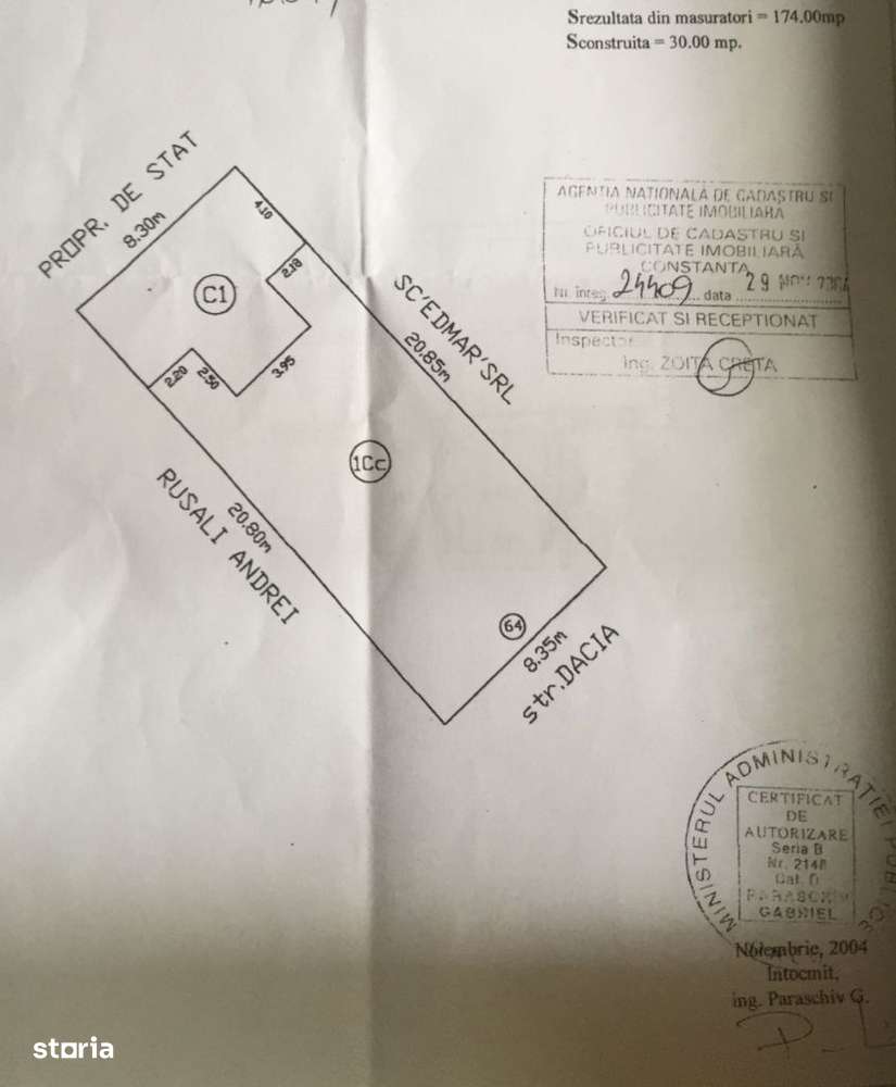 Teren Constanta 174mp Str Dacia langa Bd. MAMAIA - Imagine principală: 2/3