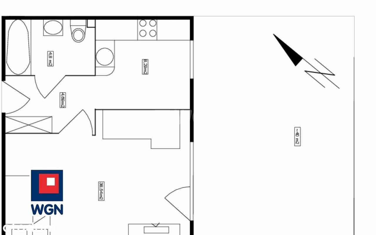 kawalerka z tarasem |37,92 m2 + ok. 40 m2 tarasu | Parter | Południe-14