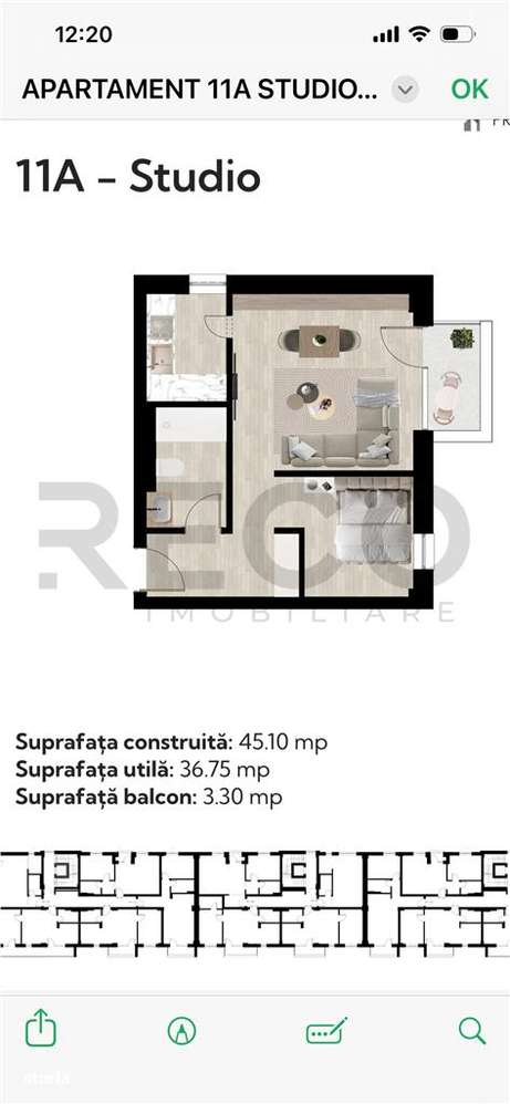RECO Apartament tip studio Baile  Felix-0