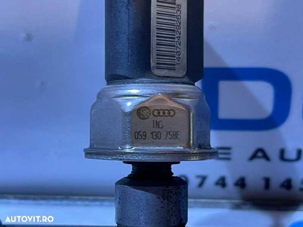 Rampa Presiune Injectoare Stanga cu Senzor Regulator Audi Q7 3.0 TDI V6 BUG BUN 2007 - 2010 Cod 059130089AB 059130758E - 3
