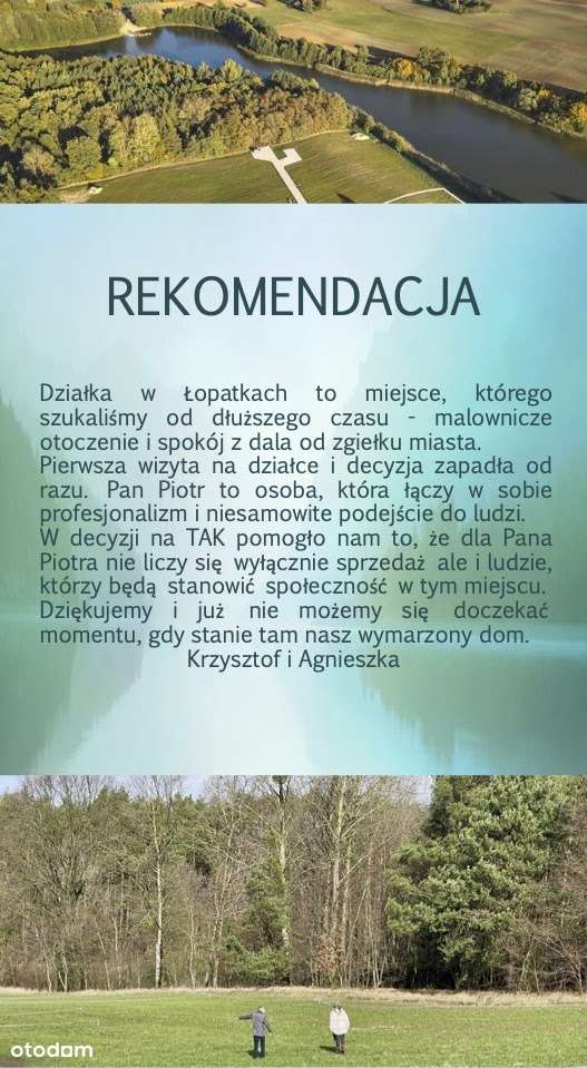 DZIAŁKA nad jeziorem przy plaży z mediami i MPZP-15