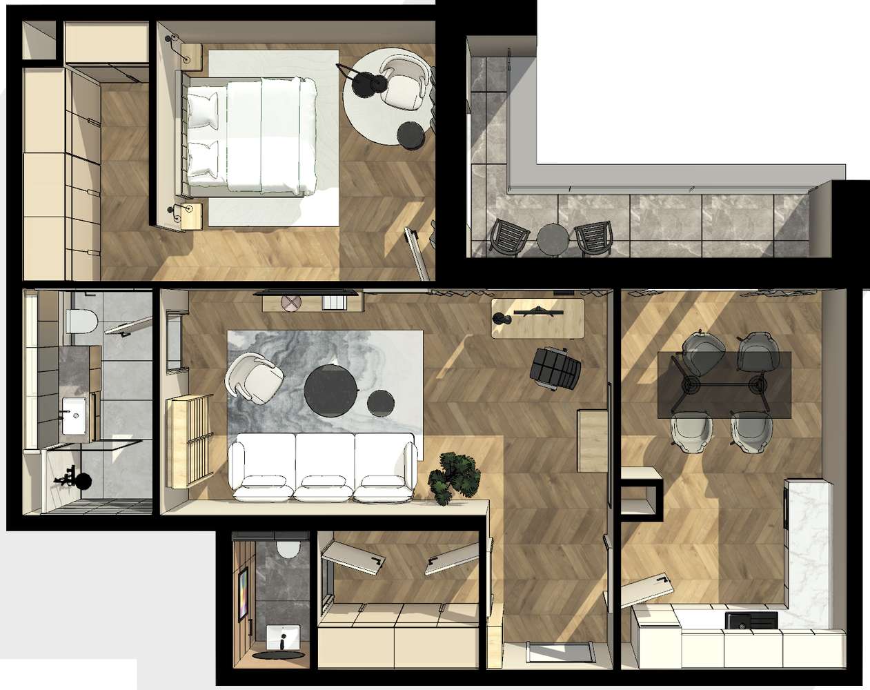 Przestronne, mieszkanie z otwarciem na zieleń. 75 m2 w sercu Zabłocia. - Pełny obrazek: 2/16