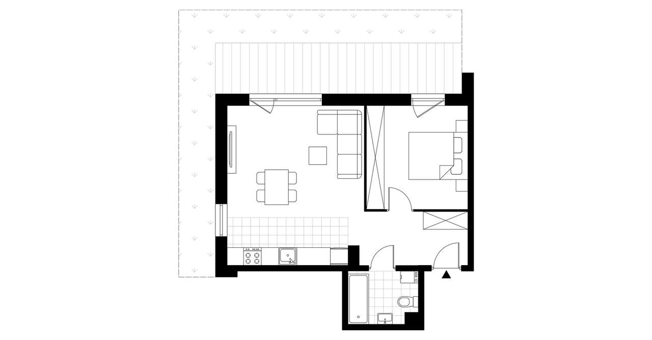2-pokojowe mieszkanie 48m2 + ogródek - Pełny obrazek: 3/8
