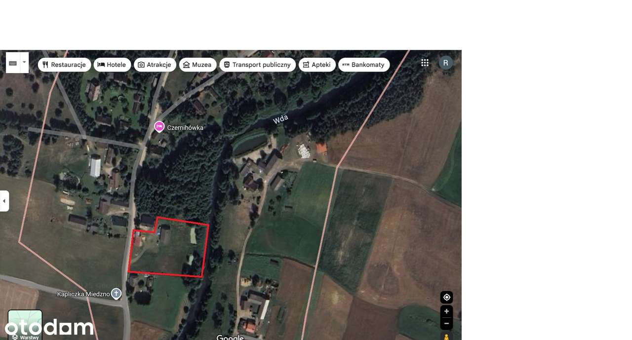 Działka budowlana z bezpośrednim dostępem do rzeki Wda z bud. gosp. - Pełny obrazek: 5/8