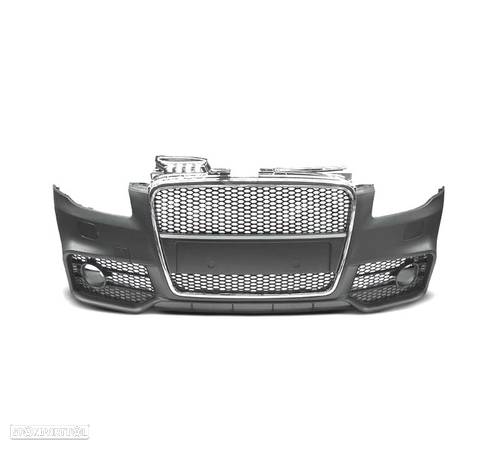 PARÁ-CHOQUES FRONTAL S-LINE PARA AUDI A4 B7 04-07 SEM PDC GRELHA CROMADA PRETA SRA - 2