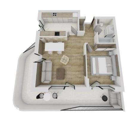Apartament de 2 camere, 55 mp, zona Eroilor — fotografia 1