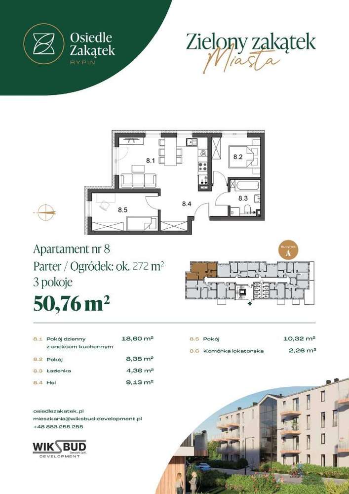 Osiedle Zakątek przestronne mieszkanie M8 - Pełny obrazek: 2/7