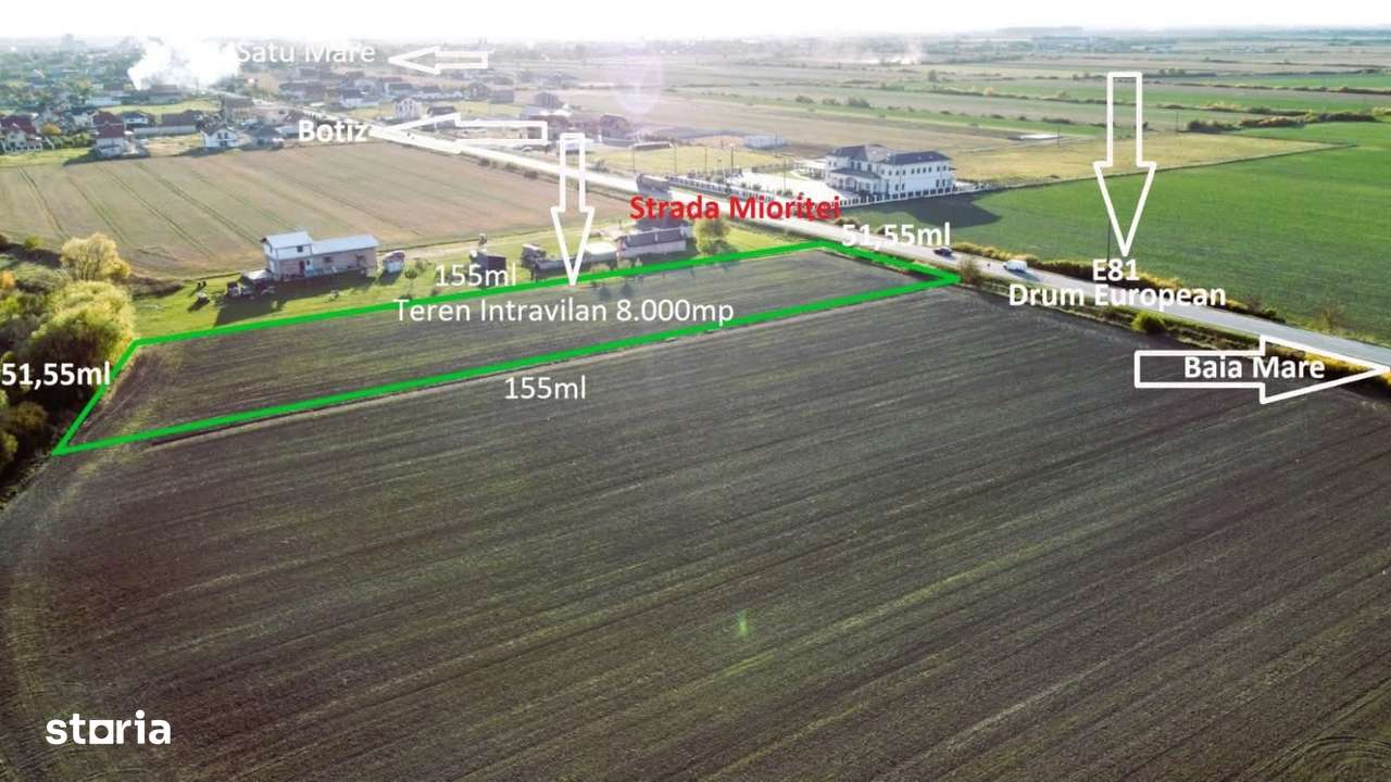 Teren intravilan - 8.000 mp in Botiz | Acces din Drum European-12