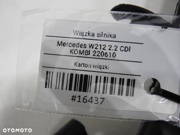 WIĄZKA INSTALACJA SILNIKA MERCEDES W212 2.2 CDI - 7