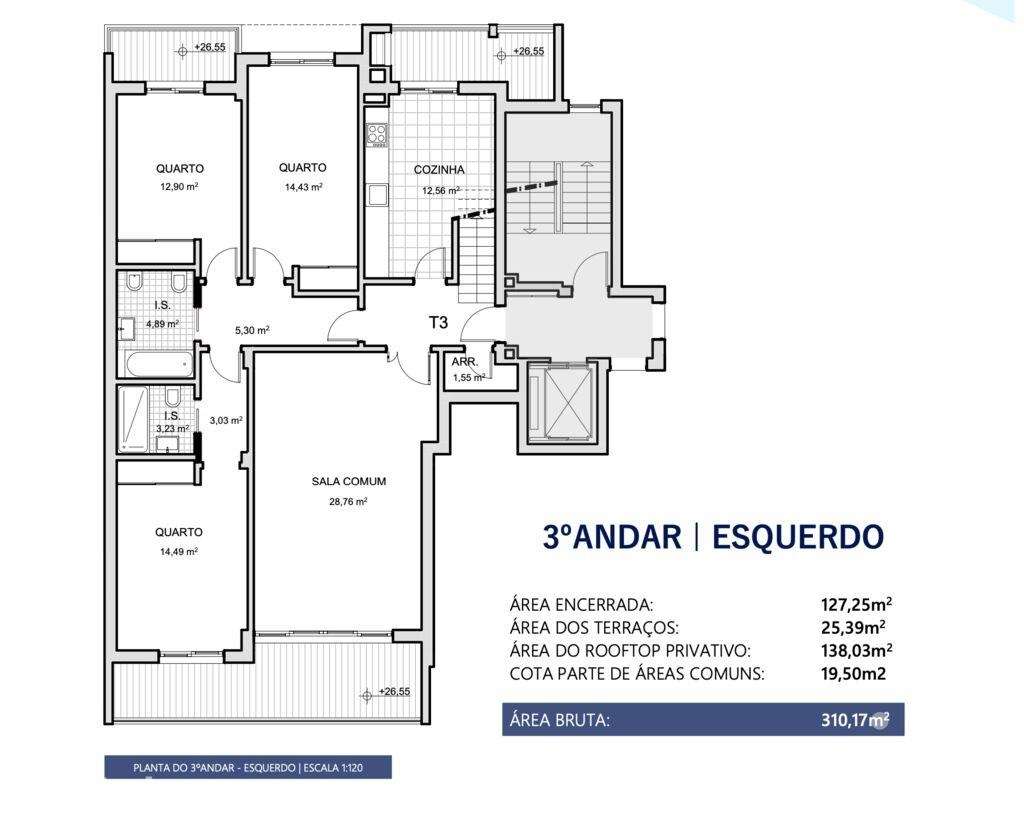 Apartamento T3 em Montenegro de 127,00 m2 - Grande imagem: 2/19