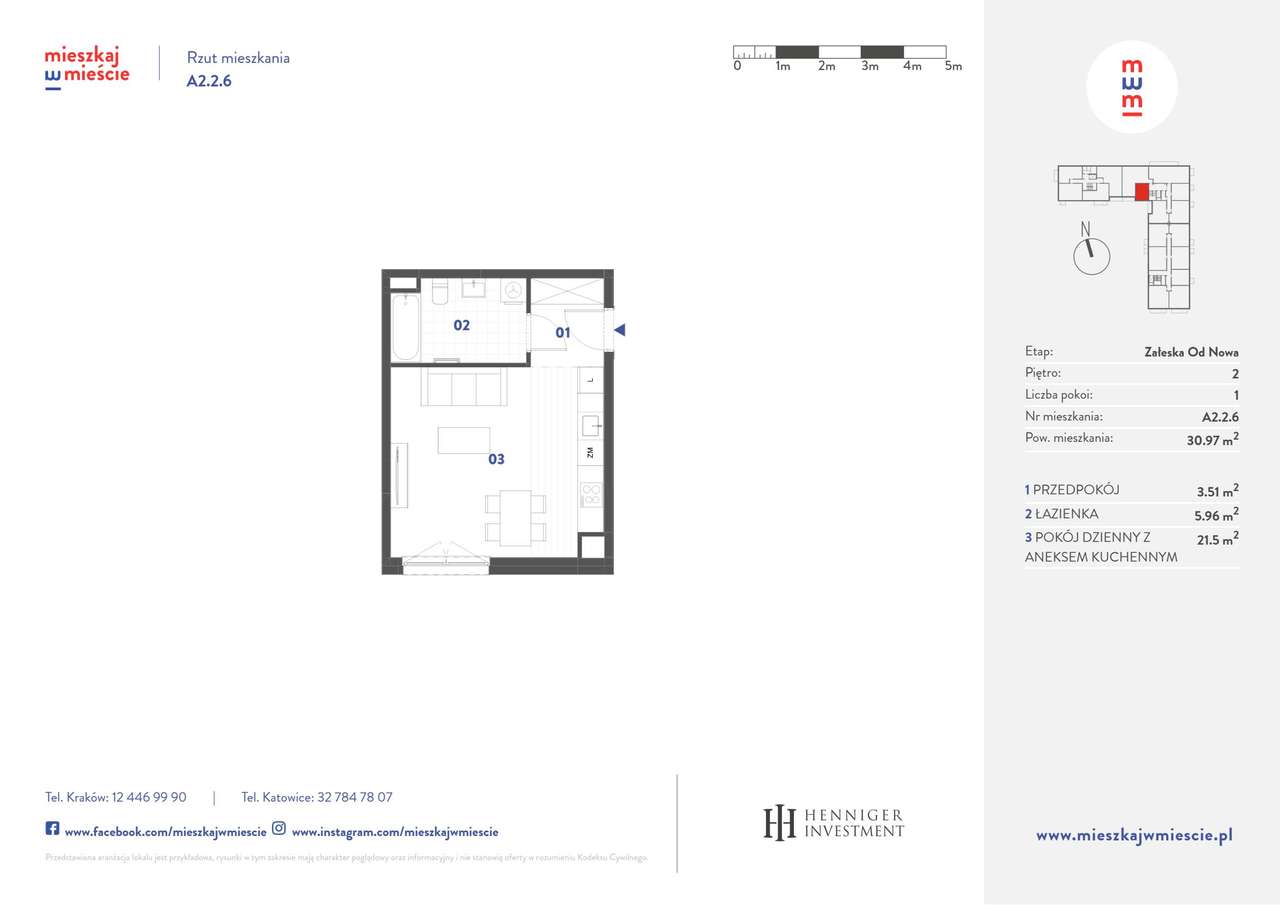 1-pokojowe mieszkanie 30m2 Bez Pośredników - Pełny obrazek: 1/6