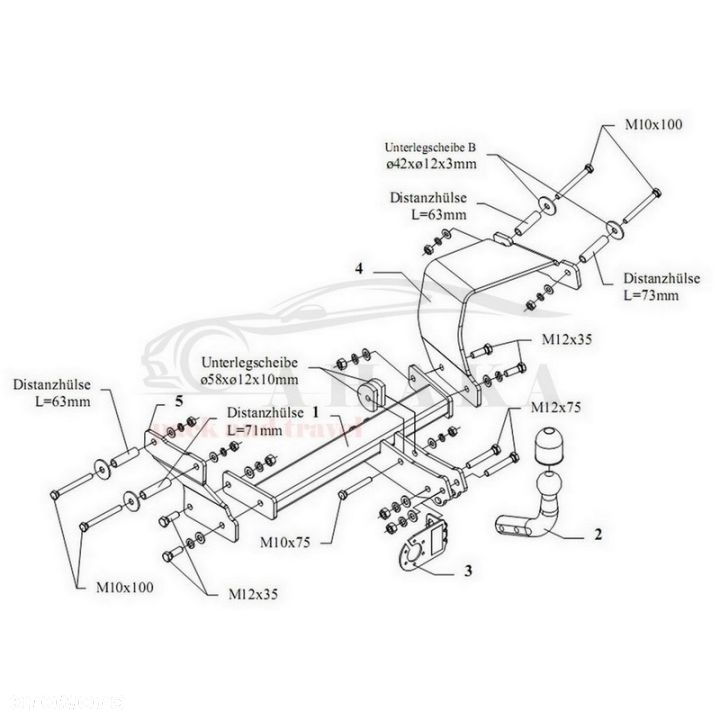 Hak Holowniczy Odkręcany Do Nissan Micra K11 Hatchback 1992-2003 - 3