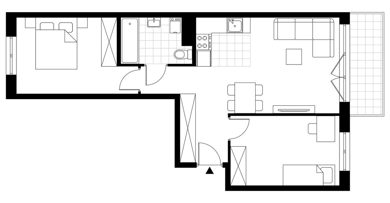 3-pokojowe mieszkanie 55m2 + balkon Bezpośrednio - Pełny obrazek: 3/7