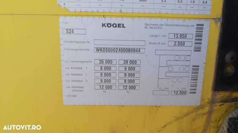 Kögel Prelata cu Obloane/Tarpaulin Mega - 9