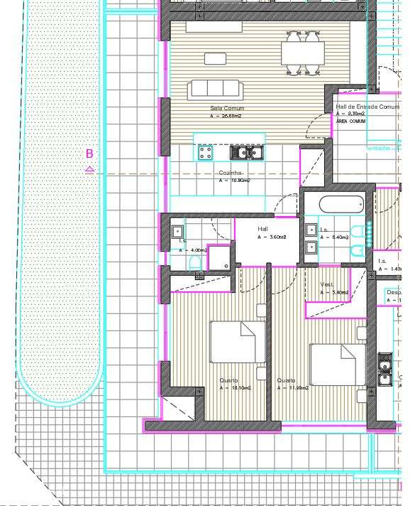 Apartamento T2 com 2 frentes! Melhor T2 do Empreendimento! - Grande imagem: 5/5