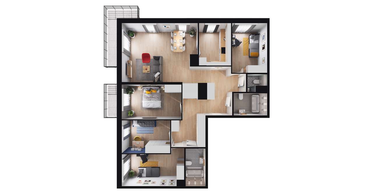 5-pokojowe mieszkanie 116m2 + balkon Bez Prowizji - Pełny obrazek: 2/7