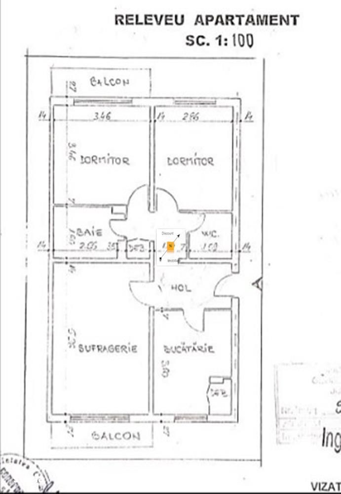 Apartament 3 camere zona 9 Mai