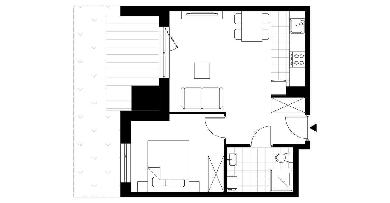 2-pokojowe mieszkanie 39m2 + ogródek Bezpośrednio - Pełny obrazek: 3/8