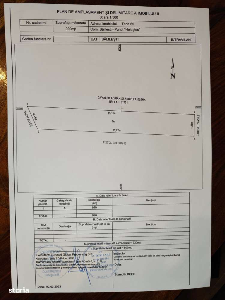 Teren Bajesti, Com. Balilesti, 920 mp, intravilan-2